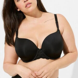 Torrid Curve Perfect T-Shirt Pushup Bra Black Size 46D